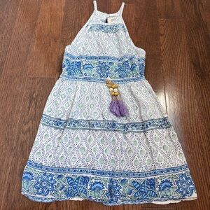 Alicia Bell White and Blue printed cover up